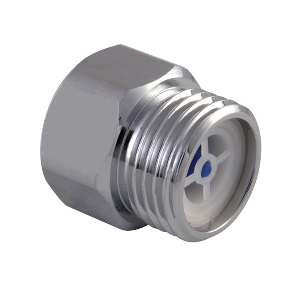 12Inch M X 12Inch F OD Anti Flow Brass Adapter for Supply Line, Polished Chrome
